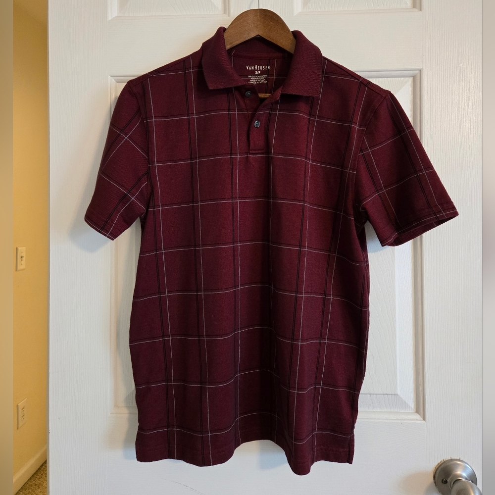 Men's Van Heusen Purple and Maroon Polo Shirts Set - Picture 4 of 9